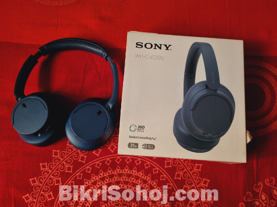 Sony Wh-ch720n Blue Bluetooth Headphone with box